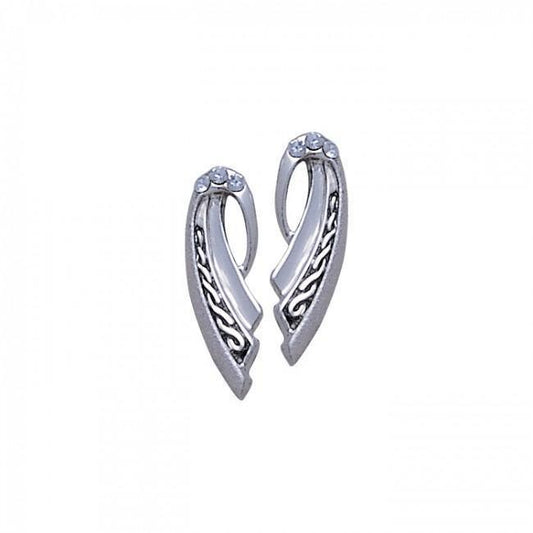The emotional harmony of a wondrous eternity ~ Celtic Knotwork Sterling Silver Spiral Earrings