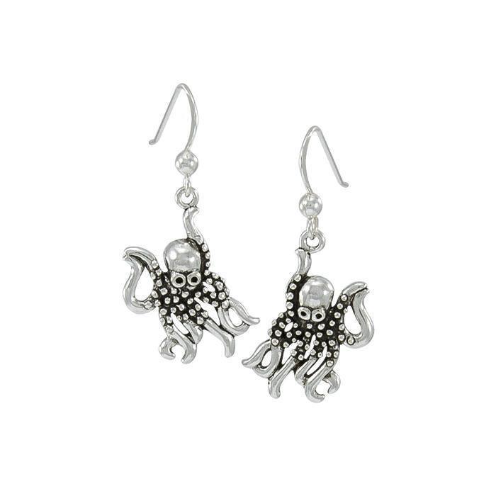 Octopus Sterling Silver Hook Earring TE2338