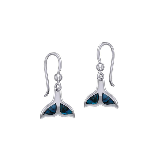 Inlaid Whale Tail Silver Earrings TE2501
