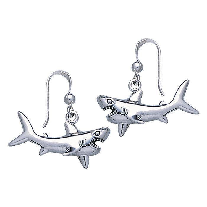 Great White Shark Sterling Silver Hook Earring TE2549