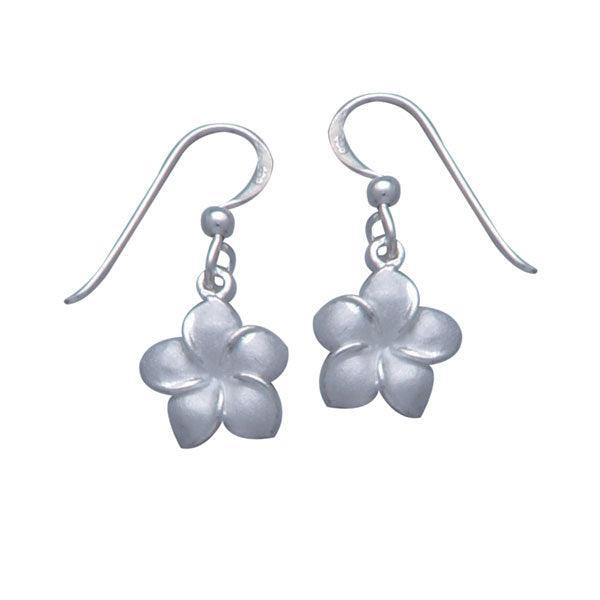 Plumeria - Hawaii National Flower Silver Small Earrings TE2564