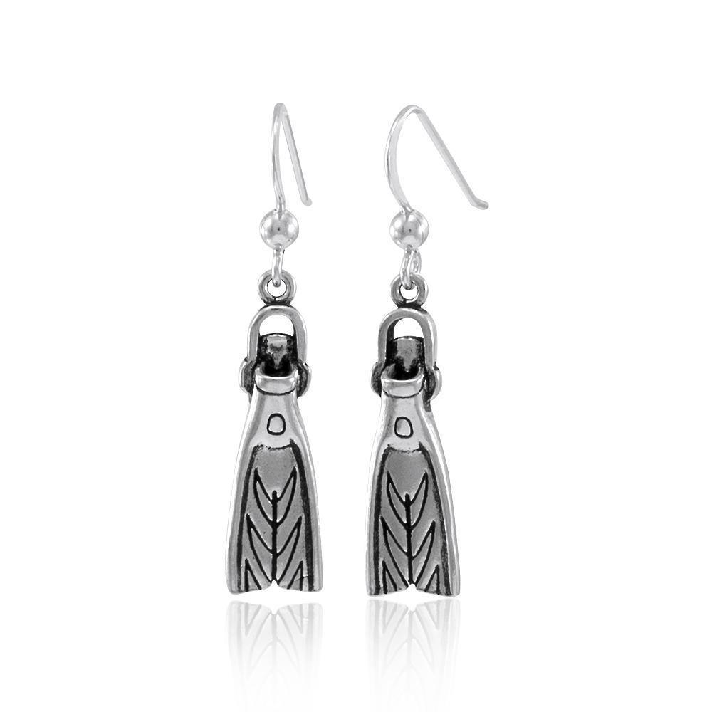 Sport Diver Swim Fin Sterling Silver Earring TE2576