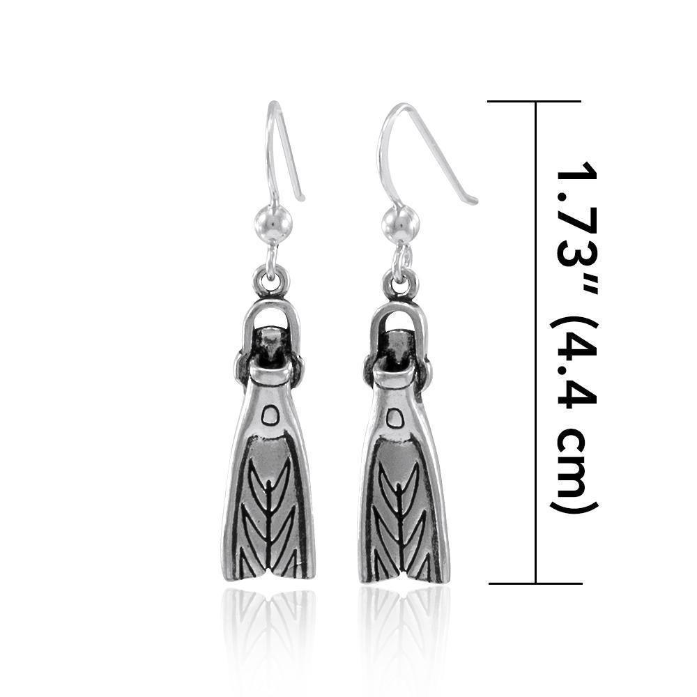 Sport Diver Swim Fin Sterling Silver Earring TE2576