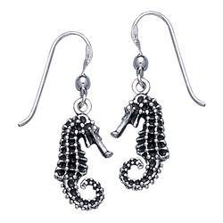 Seahorse Sterling Silver Hook Earring TE2611 - Jewelry