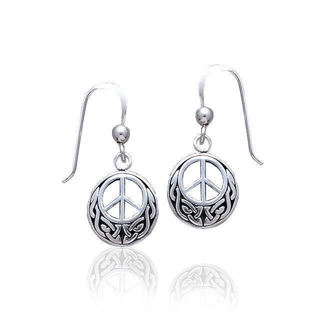 Celtic Knotwork Peace Silver Earrings TE2631