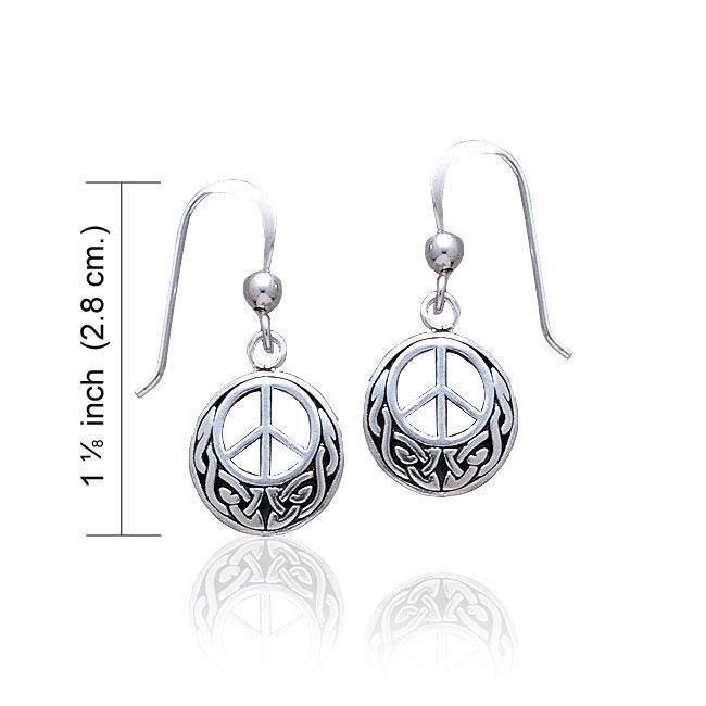 Celtic Knotwork Peace Silver Earrings TE2631