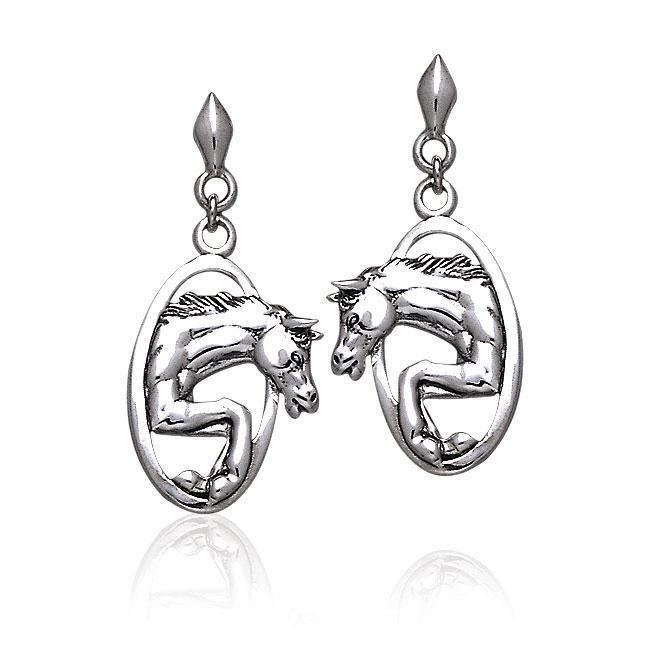 Running Horse Silver Earrings TE2708