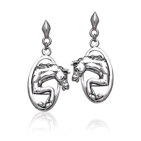 Running Horse Silver Earrings TE2708