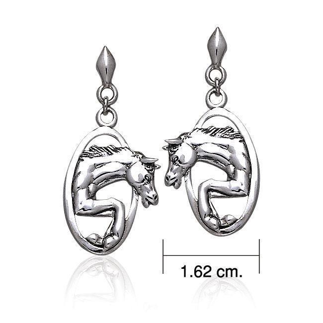 Running Horse Silver Earrings TE2708