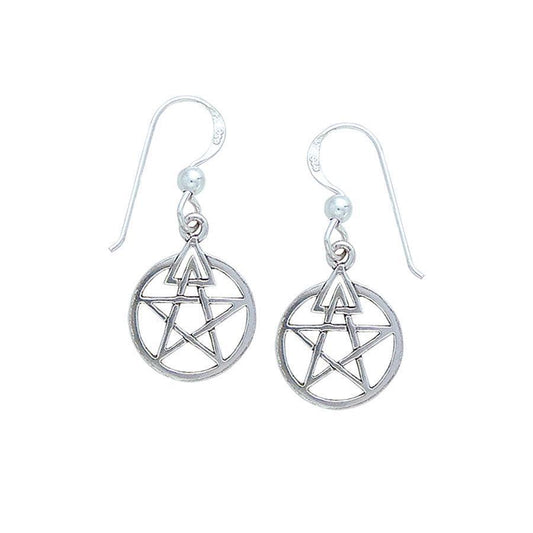 The Third Degree Pentacle Silver Earrings TE2794 - peterstone.dropshipping