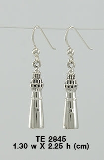 One of a kind Portland Head Lighthouse ~ Sterling Silver Hook Earrings TE2845