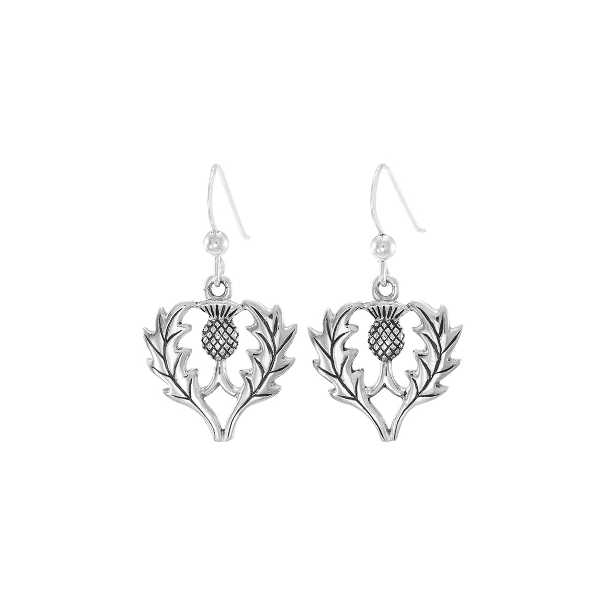Scottish Thistle Sterling Silver Earrings TE2874*