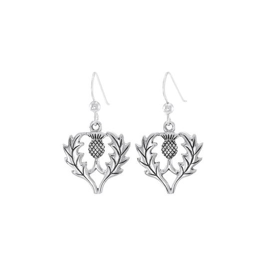 Scottish Thistle Sterling Silver Earrings TE2874*