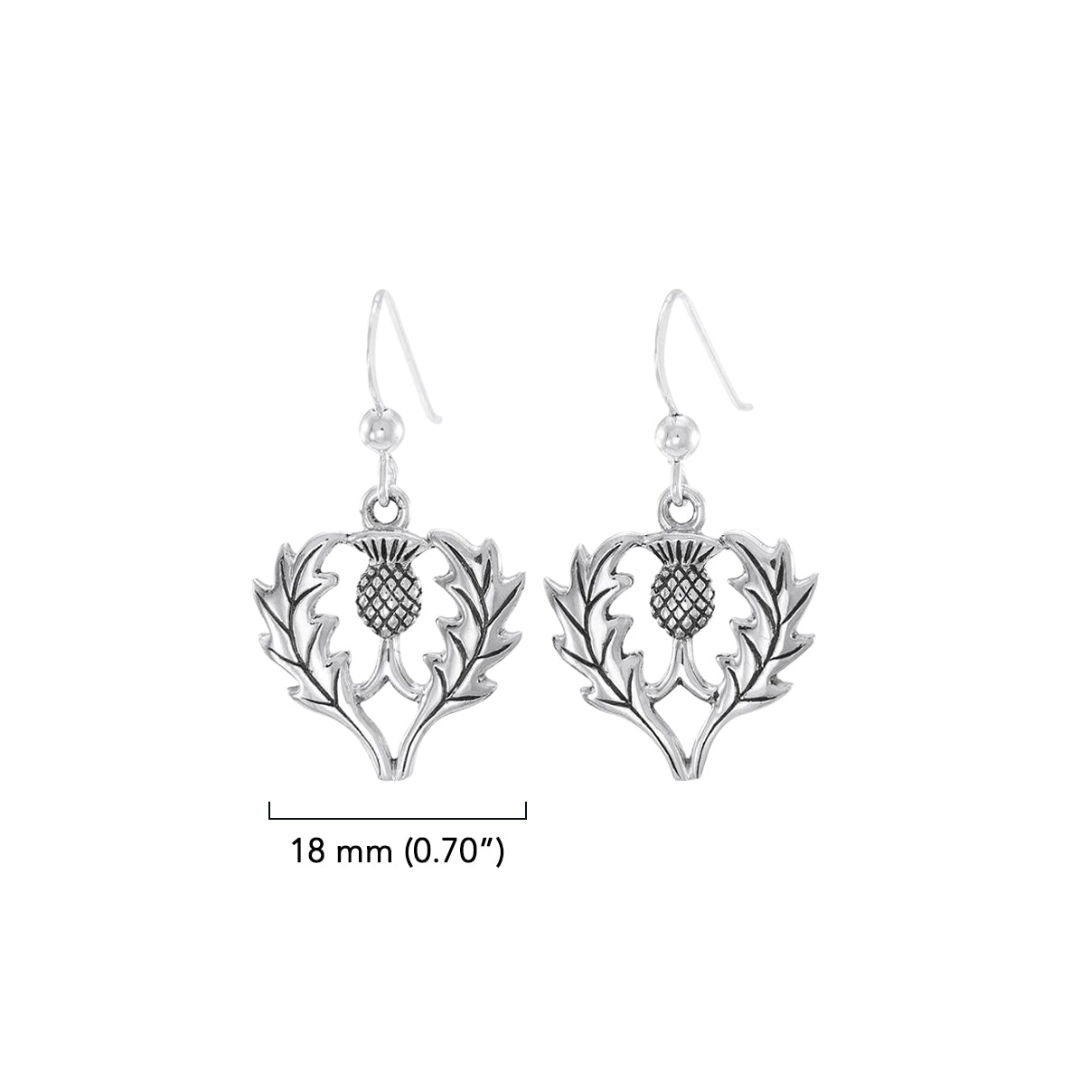 Scottish Thistle Sterling Silver Earrings TE2874*