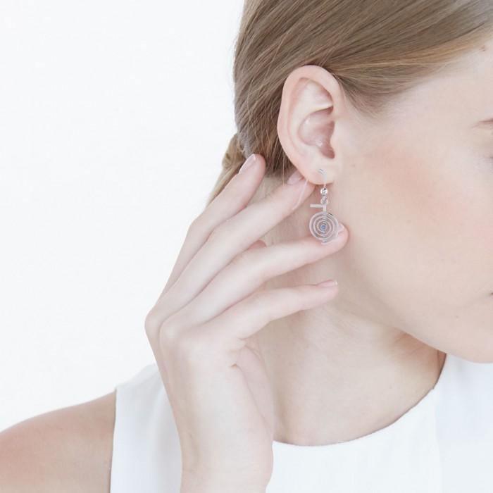 Reiki Spiral Silver Earrings TE2902