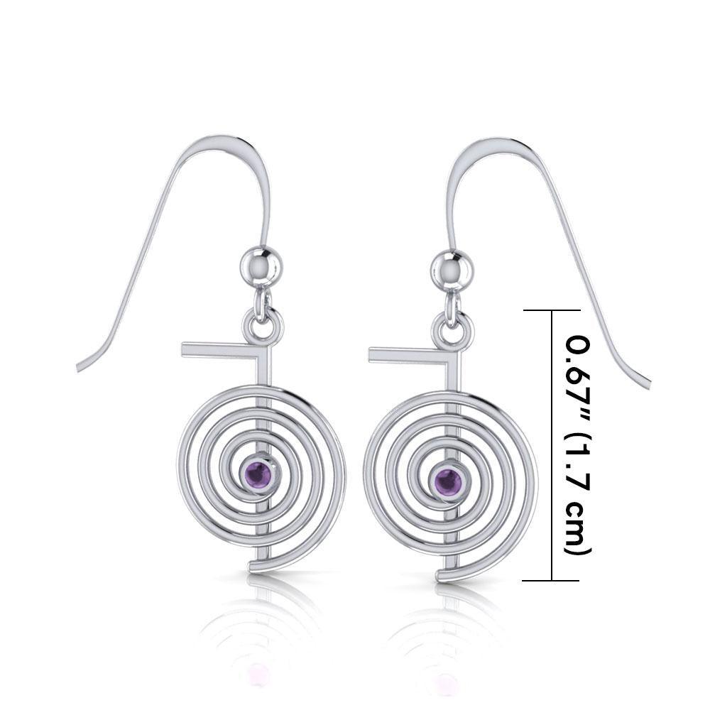 Reiki Spiral Silver Earrings TE2902