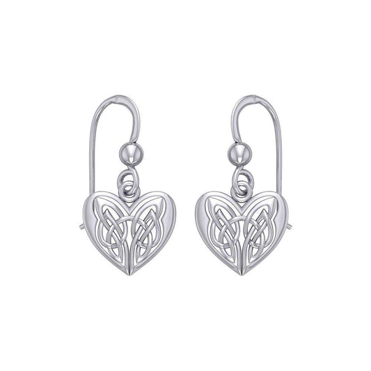 Eternal Heart Celtic Knots Silver Earrings TE2935