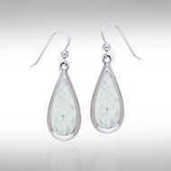 Pear Cabochon Gemstone Silver Earrings TE2942