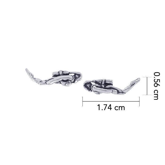 Diver Sterling Silver Post Earring TE306