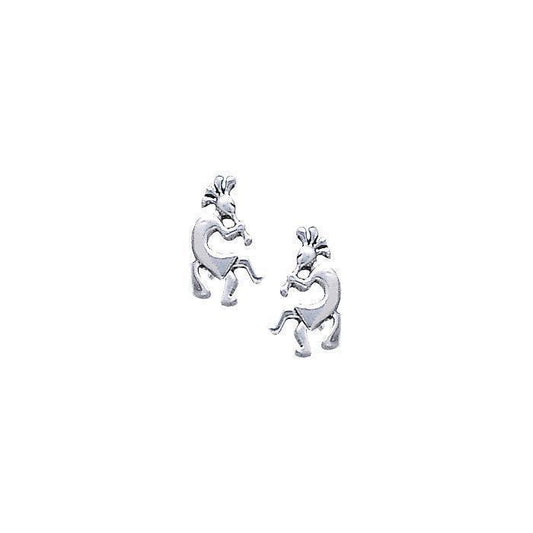 Kokopelli Silver Earrings TE510