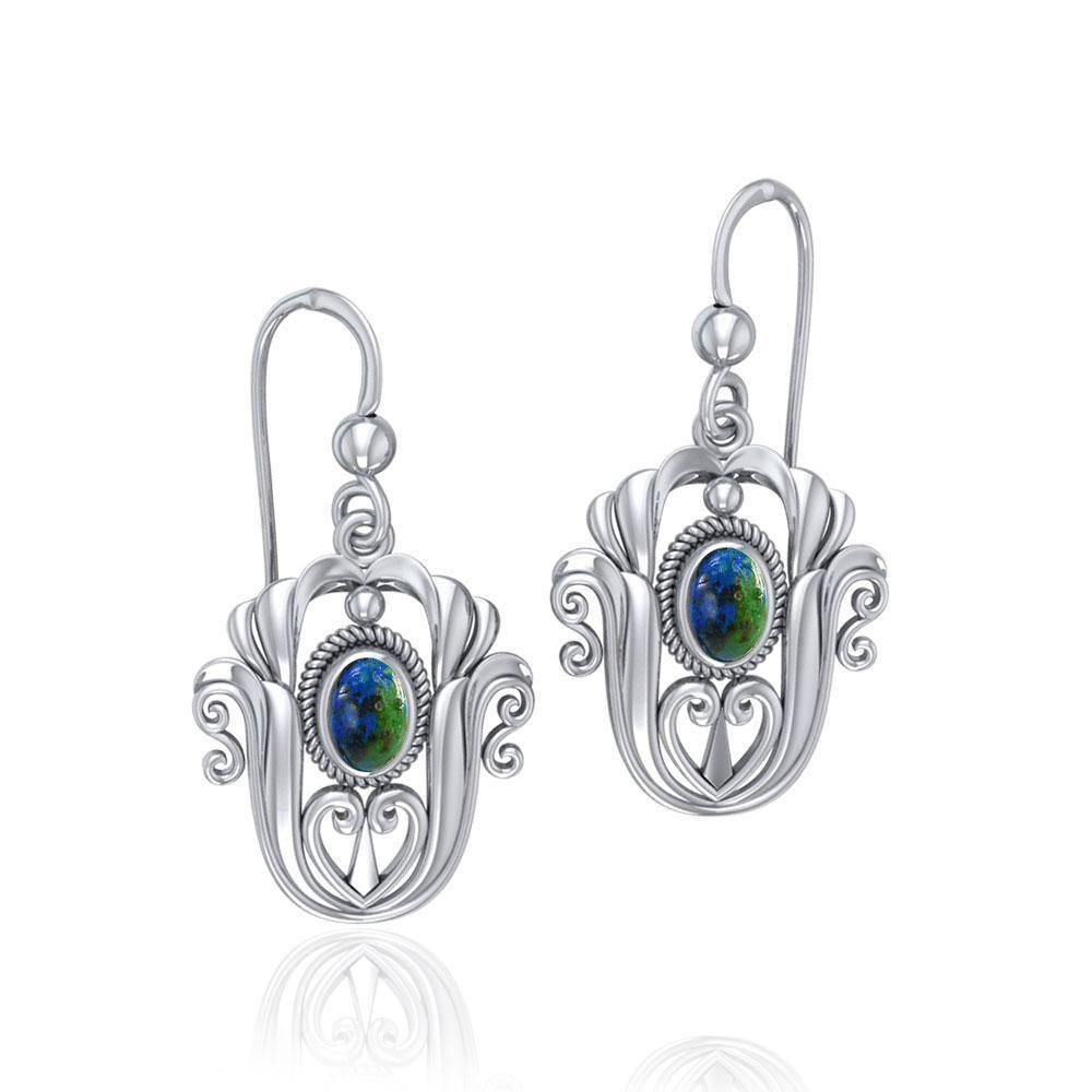 Celtic Knotwork Tulip with Gem Earrings TE595