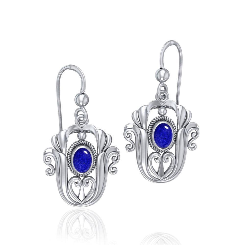 Celtic Knotwork Tulip with Gem Earrings TE595