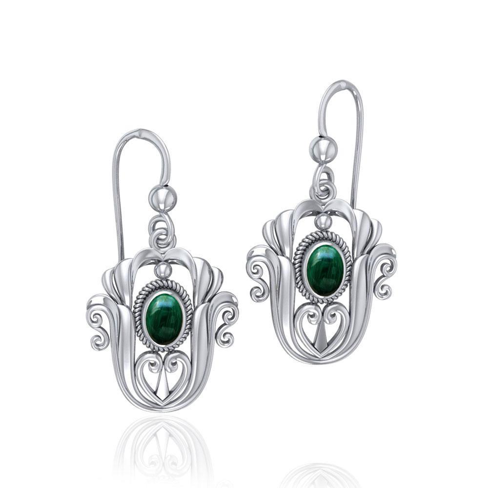 Celtic Knotwork Tulip with Gem Earrings TE595
