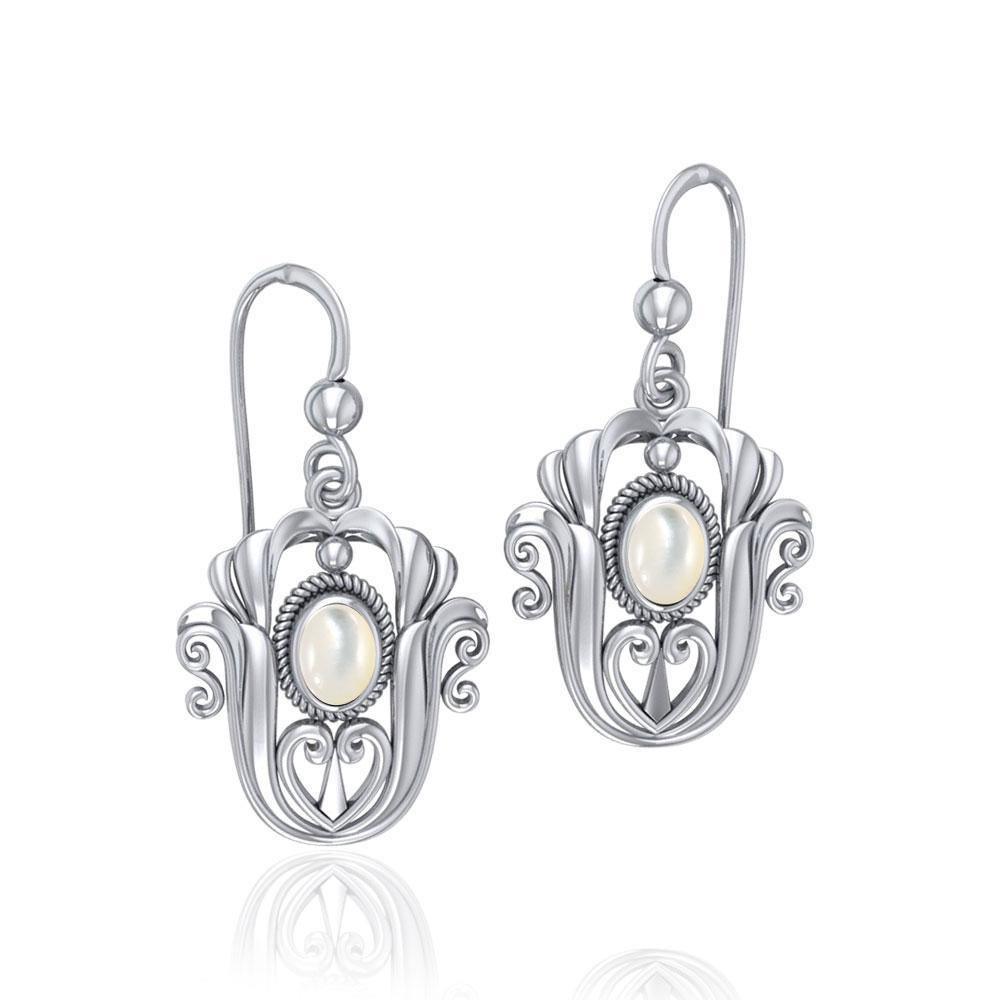 Celtic Knotwork Tulip with Gem Earrings TE595