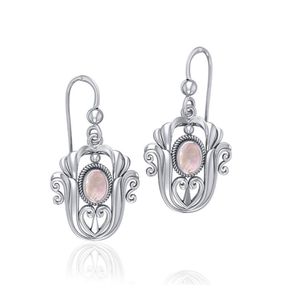 Celtic Knotwork Tulip with Gem Earrings TE595
