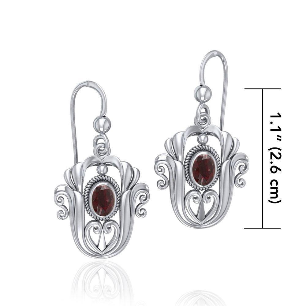 Celtic Knotwork Tulip with Gem Earrings TE595
