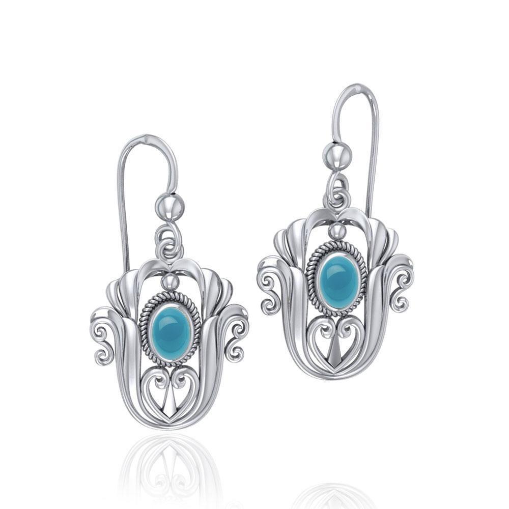 Celtic Knotwork Tulip with Gem Earrings TE595