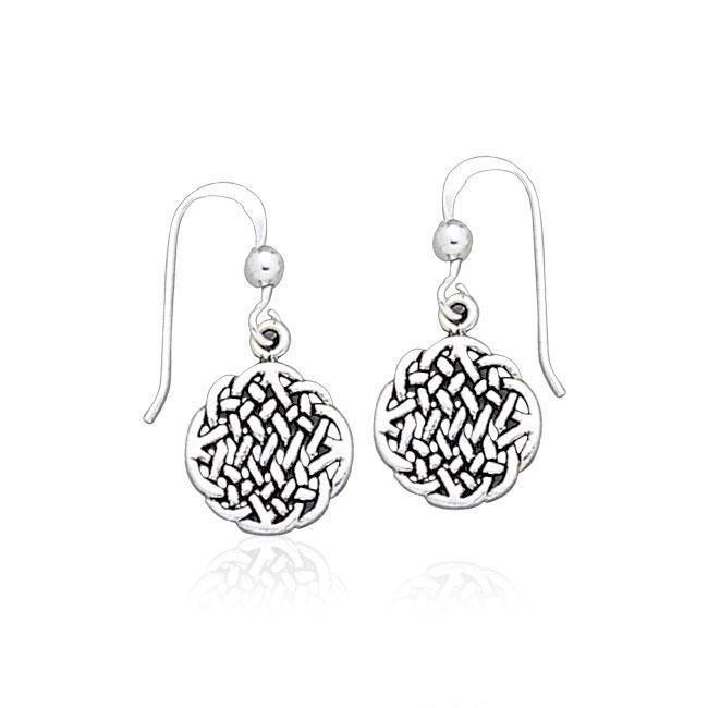 Celtic Knotwork Round Silver Earrings TE660