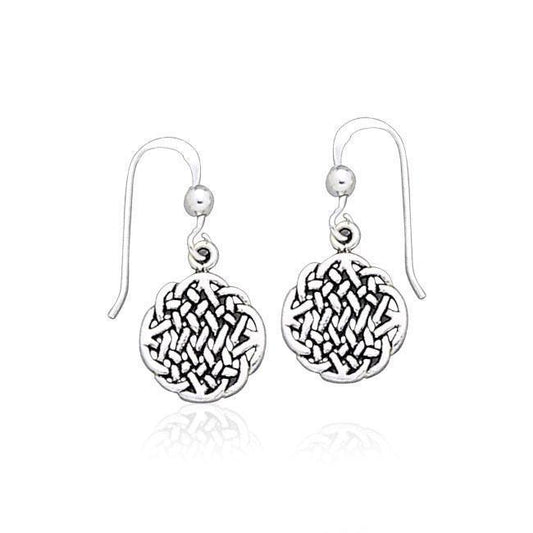 Celtic Knotwork Round Silver Earrings TE660