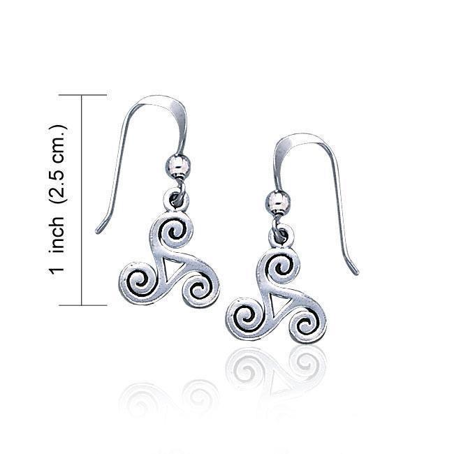 Celtic Silver Spiral Earrings TE693