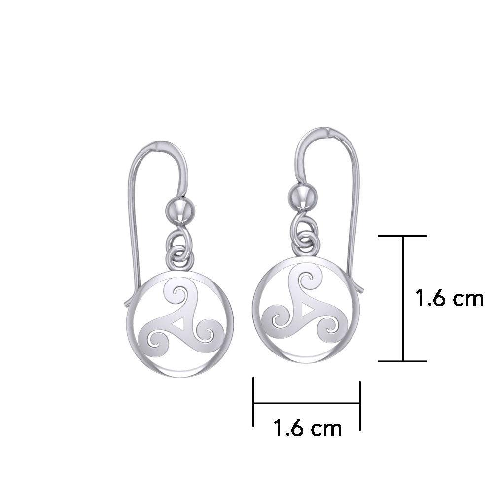 Celtic Threefold Silver Earrings TE854