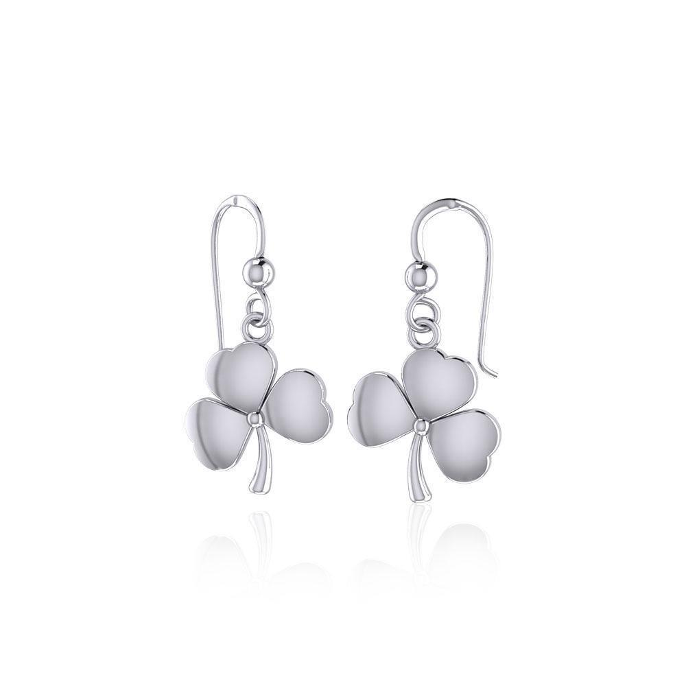 Celtic Shamrock Silver Earrings TE878