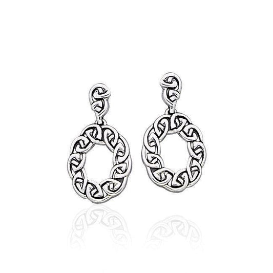 Celtic Knotwork Silver Earrings TE949