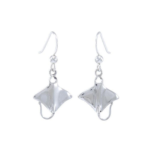 Manta Ray Silver Earrings TE963