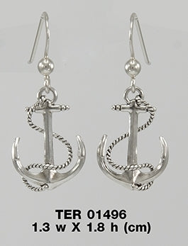 Rope Anchor Sterling Silver Earrings TER1496