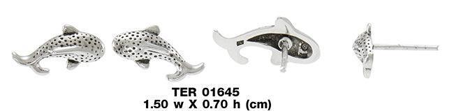 Small Whale Shark Sterling Silver Post Earring TER1645
