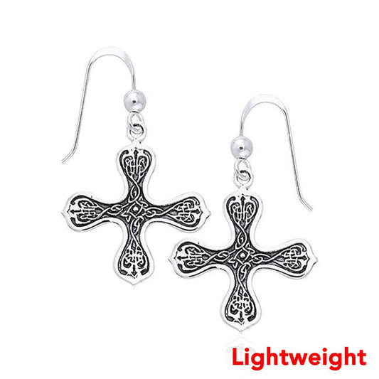 Lightweight Celtic Cross of the Spirit Sterling Silver Earrings TER2254