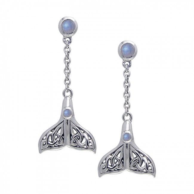 Celtic Knots Whale Tail Silver Earrings TER027