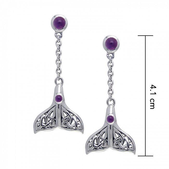 Celtic Knots Whale Tail Silver Earrings TER027