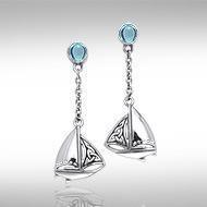 Celtic Knots Silver Sailboat Earrings TER028