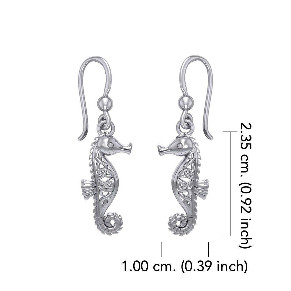 Celtic Knots Seahorse Silver Earrings TER033