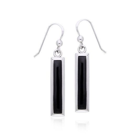 Rectangle Gemstone Inlay Earrings TER038