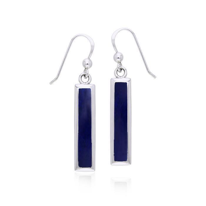 Rectangle Gemstone Inlay Earrings TER038