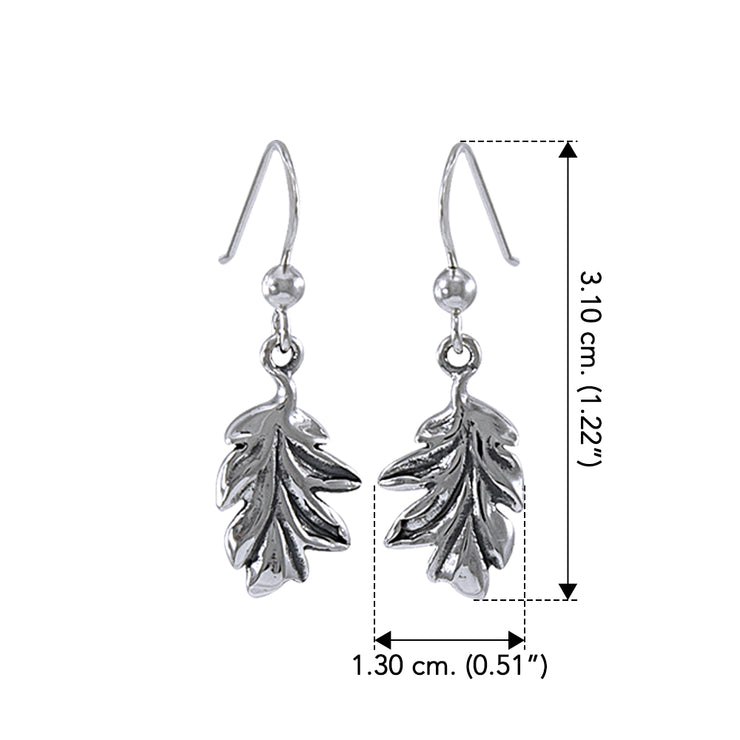 Magick & Witch Oak Leaves Silver Earrings TER048