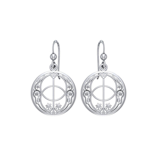 Chalice Well in deep symbolism - Sterling Silver Hook Earrings TER052