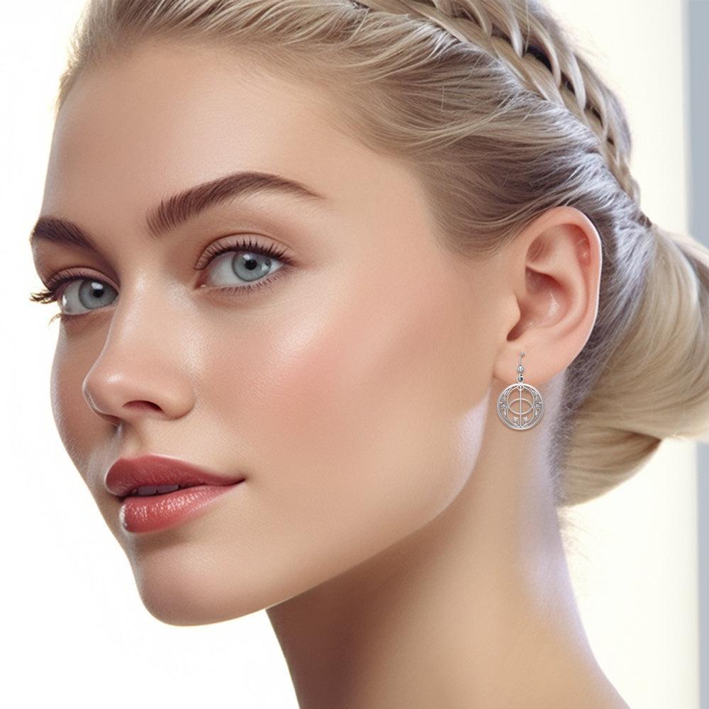 Chalice Well in deep symbolism - Sterling Silver Jewelry Hook Earrings TER052 - peterstone.dropshipping